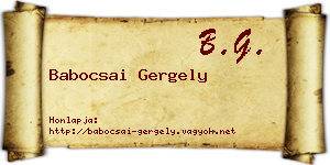 Babocsai Gergely névjegykártya