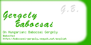 gergely babocsai business card